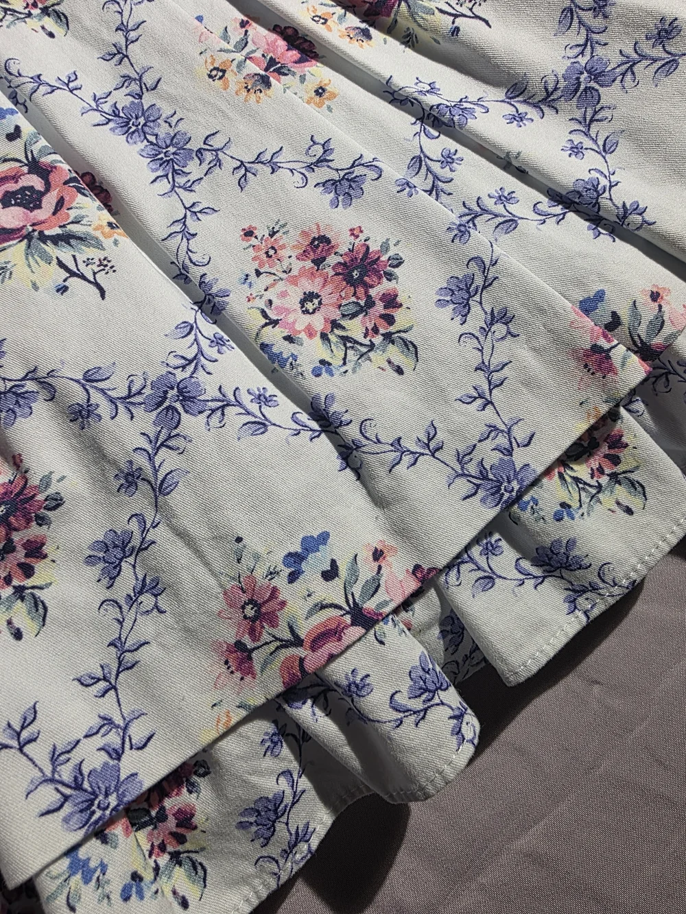 Laura Ashley White Floral Party Dress with Pink Accents